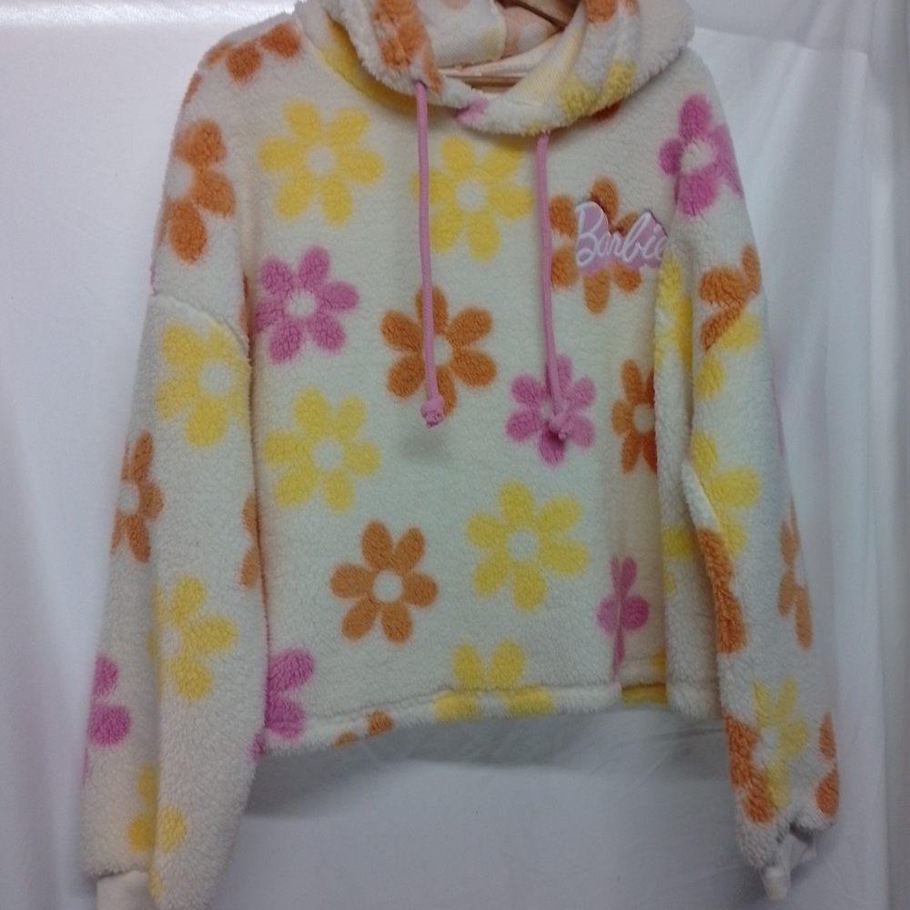 Barbie Floral Hoodie Sweater - Pink, Orange, Yellow